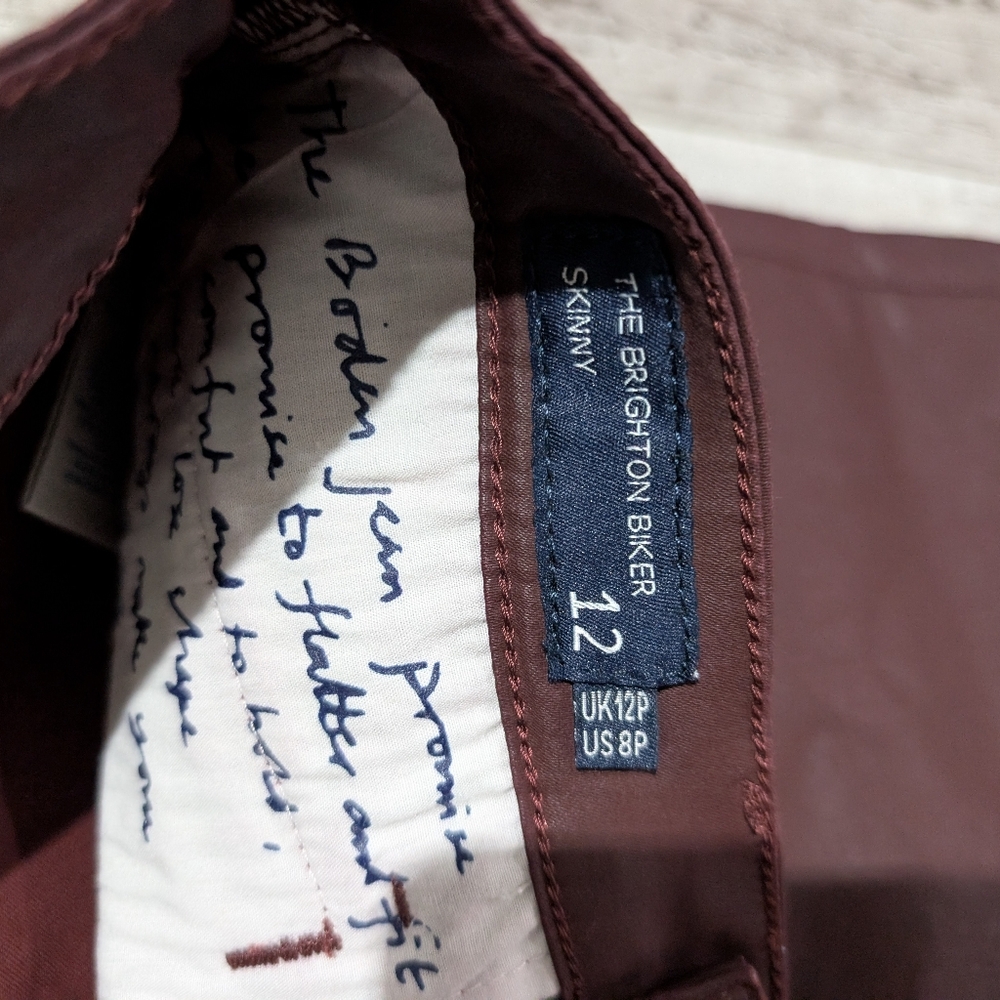 Boden the Brighton‎ bike skinny  jeans red wax jean size 8P - Picture 3 of 5